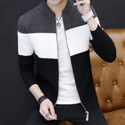 Mùa xuân và Mùa Thu Hàn Quốc Slim Knit Cardigan Nam Áo Len Junior High School Sinh Viên Đẹp Trai Cá Tính Áo Len Hoang Dã Áo Khoác