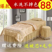 Làm đẹp da thân thiện với khăn trải giường cotton gia đình bốn phong cách châu Âu massage bông trị bedspread bedspread denim tùy thẩm mỹ viện - Trang bị tấm