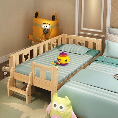 Детская кроватка для приставной кровати из натурального дерева, ограждение для мальчиков и девочек для принцессы