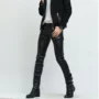 Quần da mỏng phiên bản Hàn Quốc của Slim nam chân nhỏ học sinh xu hướng mùa xuân và mùa thu quần dài đầu máy không chính thống hộp đêm màu trắng quần ống suông nam