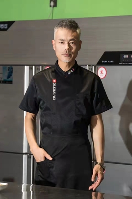 厨师工作服短袖夏季高档酒店餐饮后厨房专用厨师长高级厨师服男装
