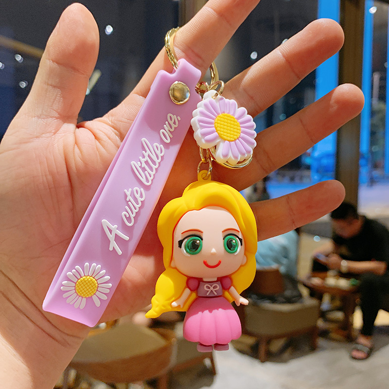 Princess With Long HairCartoon Pendant Doll Key buckle female ins Internet celebrity lovely originality the republic of korea Key chain Ring a bag Small Pendant