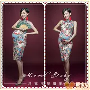 35 cho thuê quần áo chụp ảnh sườn xám mới phụ nữ mang thai ảnh nghệ thuật ảnh trang phục studio áo bà bầu phong cách Trung Quốc