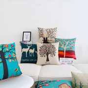 Gối đệm ghế sofa văn phòng eo gối xe hiện đại đơn giản in ấn với lõi Châu Á cotton linen nhà