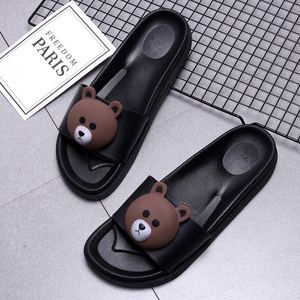 Dép và dép nữ mùa hè phim hoạt hình gấu dép ngoài trời đáy dày tăng non-slip nhà trong nhà dép đáy mềm ladies dép nữ quai ngang