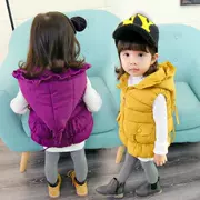 Áo vest nữ mùa thu cho bé mùa đông 0-1 tuổi 2 trẻ em Phiên bản Hàn Quốc áo cotton dày 3 áo vest bé mùa đông mặc ngoài 4