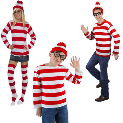 taobao agent Smart Where's Wally British anime character COSPLAY service Halloween men's and women's clothing