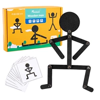 Montessori Adjustable Wooden Man Puzzle with 24pcs Cards Ear