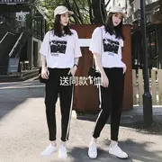 Đại học gió 2017 hè mới phiên bản Hàn Quốc của quần thể thao hoang dã Học sinh trung học cơ sở thả lỏng quần harem giải trí quần áo nữ