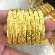 Việt Nam Shajin bangle 3d Hard Gold Mạ K Vàng Trang sức nữ Thời trang Đồng hồ đeo tay vàng Đẩy kéo Trang sức cưới - Vòng đeo tay Cuff