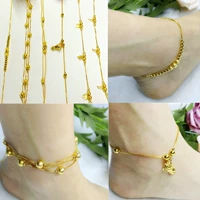 Phiên bản tiếng Hàn của phụ nữ vòng chân mạ vàng trong một thời gian dài không phai màu đơn giản của sinh viên chuyển hạt bắp cải vòng chân giả cát vàng đồng xu trang sức vòng chân bạc tây tạng