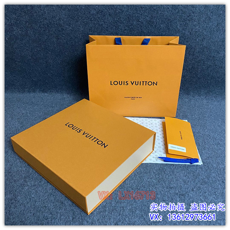 Original Generous Flat Box + Paper Bag + Accessoriesspecial counter original edition LV high-grade paper bag packing Bag belt clothes scarf wallet Dustproof bag Gift bag Gift box