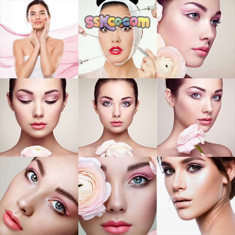 国外美容护肤化妆人物脸部特写宣传海报广告设计JPG高清图片素材