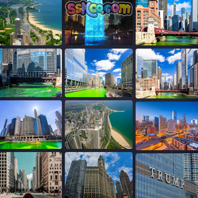美国芝加哥风景建筑特朗普大厦摩天大楼都市摄影高清JPG图片素材