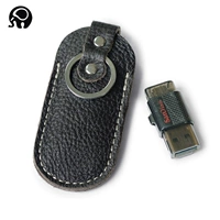 Nhỏ vòng voi da U đĩa set retro đa chức năng móc chìa khóa mini coin bag lớp đầu tiên da U đĩa túi nhỏ bóp đựng chìa khóa