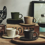 Chơi nguyên liệu phong cách Nhật Bản sản phẩm duy nhất cốc cà phê với món ăn đá gốm sọc cà phê cửa hàng thiết bị chuyên nghiệp handmade