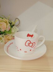 Сувенир Hello Kitty 包邮现货三丽鸥hellokitty咖啡杯30周年出品骨瓷nikko日本制