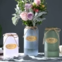 Bình thủy tinh màu mờ phong cách châu Âu bình hoa nhà khô hoa thủy canh cây lily trang trí thủ công hoa - Vase / Bồn hoa & Kệ bình cắm đào