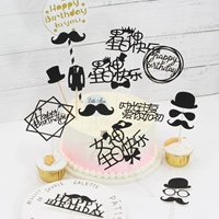 Торт декоративные черные аккаунт серии черной бороды английский день рождения День День Отца Мужчина Божья день рождения счастливы