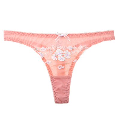 少女美屋 性感网纱刺绣丁字裤超薄蕾丝底裆纯棉内裤诱惑情趣T裤骚-淘宝网