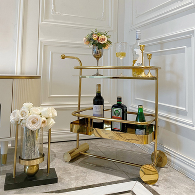 Kouwu Northern European Light Luxury Cake Carter Small Trailer Restaurant Hotel Home Gold Stainless Steel Net Red Ins