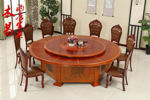Bàn ăn điện khắc nội thất khách sạn bàn điện khách sạn bàn tròn lớn bàn xoay điện 8 người 10 người 12 người