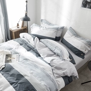 Bộ đồ bốn mảnh cotton Bắc Âu Đơn giản cho bé trai Khăn trải giường in cotton thanh lịch 笠 1,2 1,5 1,8 m giường - Bộ đồ giường bốn mảnh