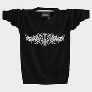 Dài tay t-shirt nam quần áo cộng với phân bón XL mùa thu quần áo bên ngoài mặc cotton vòng cổ fat man chất béo đáy áo thể thao Hàn Quốc áo khoác thun nam