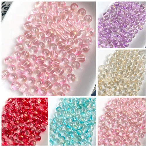 Двухцветное украшение-шарик, китайская шпилька, аксессуары, браслет из бисера, 100 шт, 4/6мм, DIY