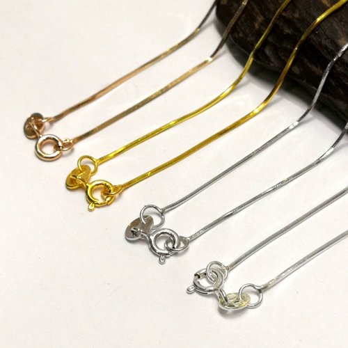 Ожерелье, цепочка до ключиц, серебро 925 пробы, 0.7mm