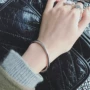 Nhật Bản và Hàn Quốc S925 sterling bạc tối giản thời trang vòng đeo tay 4mm khóa streamer vòng tròn mịn vòng đeo tay vòng tay sinh viên - Vòng đeo tay Cuff vòng tay lv