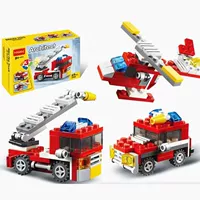 Lego, вариационный маленький конструктор, игрушка, мелкие частицы, «три в одном», пожарная машина, подарок на день рождения