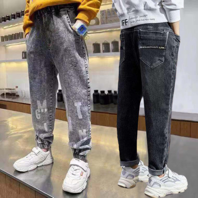 英伦风男童牛仔裤春秋新款儿童裤子中大童宽松长裤百搭男孩休闲裤