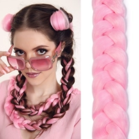 Парик, розовые боксерские дреды с косичкой для плетения волос, сделано на заказ