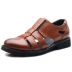 Mùa hè nam công sở giản dị dép da công sở cỡ nhỏ 35 giày da Baotou đế dày thoáng khí - Sandal Sandal