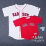 Yi tình yêu cửa hàng MLB đồng phục bóng chày vớ đỏ RedSox cha mẹ và con trẻ em mặc các cặp vợ chồng hip-hop thể thao giản dị ngắn tay T-Shirt áo chạy bộ nike