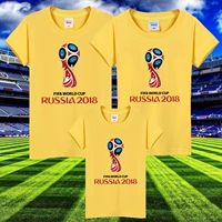 Áo thun World Cup 2018, một gia đình gồm ba người, gia đình, cổ tròn, ngắn tay, gia đình, thể thao giản dị, mùa hè quần áo trẻ con