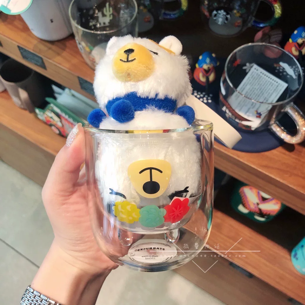 Starbucks, летний кофе лама, стекло со стеклом, 2020, с маленькими медведями