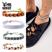 Ông Rabbit tùy chỉnh thủ công cotton dệt boho gió vòng tay rộng tay dây phong cách quốc gia vòng chân - Vòng chân