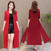 Áo khoác nữ mùa thu 2018 Hàn Quốc mới áo len rộng bên ngoài áo cardigan trong chiếc áo len dài áo khoác siêu mỏng