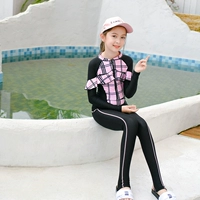 Cô gái áo tắm một mảnh trong bộ quần áo chống nắng dài tay cho bé trai Hàn Quốc Cô gái dễ thương nhanh khô lướt ván phù hợp với đồ bơi học sinh - Bộ đồ bơi của Kid đồ bơi trẻ em cao cấp