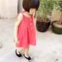 Trẻ em của solid color casual treo váy 2018 Hàn Quốc phiên bản của mùa hè mới bé công chúa váy trẻ em bông váy váy thủy triều chân váy ngắn bé gái