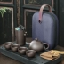 Bộ ấm trà gốm đất sét du lịch , Bộ ấm chén khắc chữ Trung Hoa Trà sứ