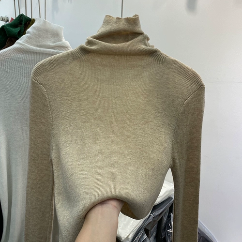 Трикотажный приталенный осенний лонгслив, свитер, в западном стиле