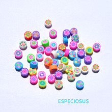 10Мм мягкая керамика цветы плоские круглые шарики DIY аксессуары детали пластины шарики браслеты шариковые материалы 50 шт.