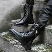 Giày nam mùa thu xu hướng Martin ủng nam Giày cao gót ngắn Giày đế xuồng màu đen thời trang 45 yard Phiên bản Hàn Quốc của giày quân đội