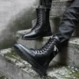 Giày nam mùa thu xu hướng Martin ủng nam Giày cao gót ngắn Giày đế xuồng màu đen thời trang 45 yard Phiên bản Hàn Quốc của giày quân đội giầy da nam cao cổ