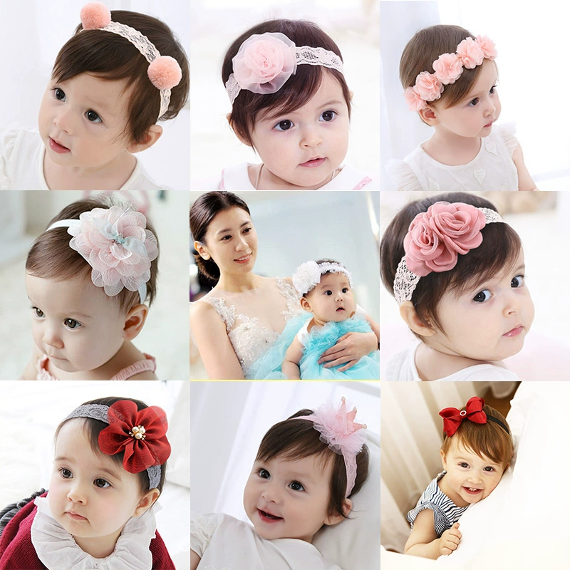 Baby headband băng đô công chúa cho bé sơ sinh halogen cửa mũ hoa đầu dễ thương siêu dễ thương mùa hè Hàn Quốc điều chỉnh - Phụ kiện tóc