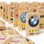 Giáo dục sớm cho trẻ em sức mạnh trí tuệ đồ chơi 100 mảnh khối xây dựng domino logo xe hơi nhận thức giao thông Daquan đồ chơi gỗ cho bé