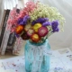 Красочный букет хризантема (отправить синюю бутылку)